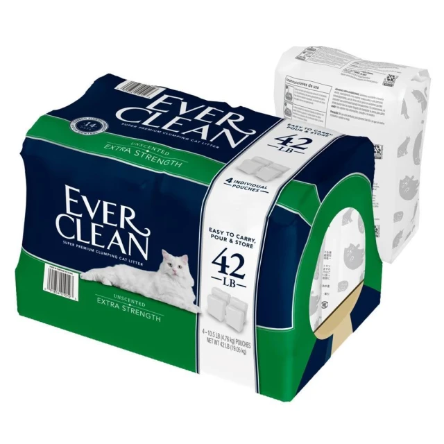 【EverClean 藍鑽】強效低敏結塊 42磅 低敏/貓砂/礦砂/宅寵醬寵物用品