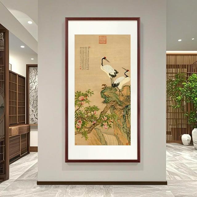 ✈️免運掛畫掛畫相框《蟠桃圖》中式美學裝飾畫書房茶室高檔掛畫玄關