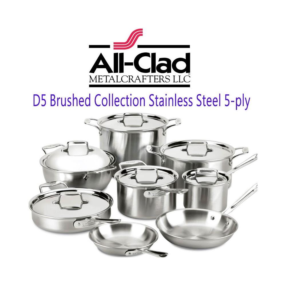 all-clad D5 蓋付き鍋 美國All-Clad D5 BRUSHED COLLECTION 五層拉絲不銹鋼鍋單柄醬汁鍋湯鍋