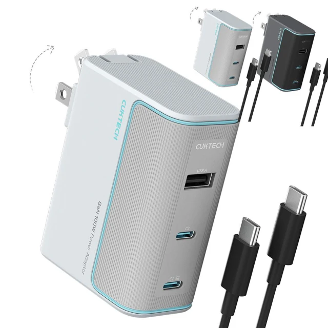 【CUKTECH 酷態科】100W GaN 10號氮化鎵 充電器 2C1A AD1003US PD快充 筆電 手機 IPHONE 快充頭