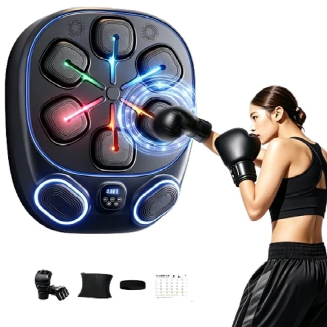 智能計時計數🥊左右勾拳 Pro智能音樂拳擊機 拳擊機 拳擊靶 藍芽拳擊機 訓練器（流光引導/左右勾拳設計/高度可調節）