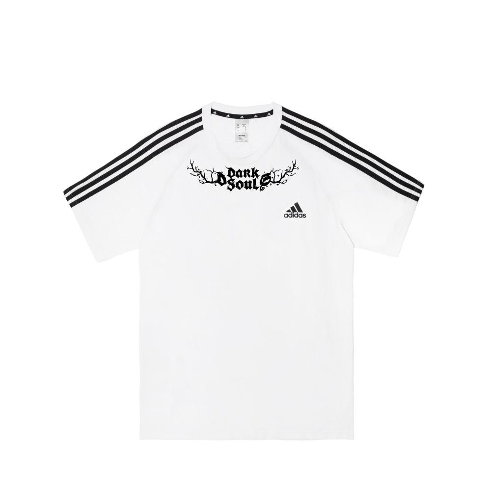 【adidas 愛迪達】adidas 枯靈宜朵印花條紋圓領百搭短袖T恤 男女同款