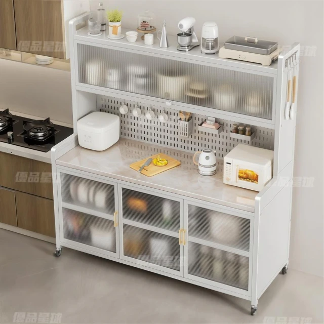 【優品星球】岩板五層廚房櫃 餐邊櫃 收納置物櫃 120CM/100CM/80CM 寬 餐櫃 儲物電器櫃 