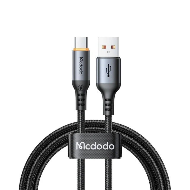 【Mcdodo】Mcdodo 麥多多Cab Smart系列 智能斷電編織快充線-黑色 6A USB-A to Type-C-1.2m