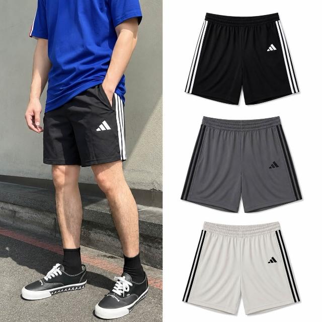 【adidas 愛迪達】拉鍊口袋三線運動短褲 三線褲 吸濕排汗 涼感 休閒短褲 跑步短褲  Adidas 愛迪達