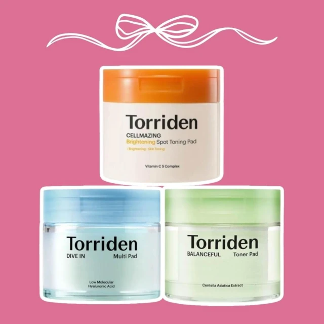 【Torriden 桃瑞丹】玻尿酸微分子保濕棉片 積雪草舒緩棉片 VC提亮棉片