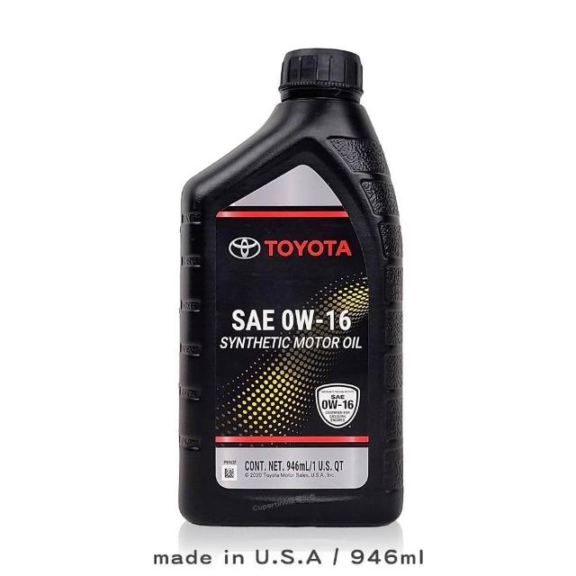 【TOYOTA 豐田】TOYOTA 豐田 機油 0W16 (946ml/全合成/API SP/GF-6B/油電車專用/高燃油效率/節能省油)