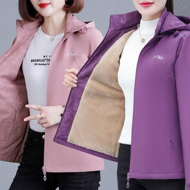 【JP】女款刷毛防風防潑水外套/雙面穿衝鋒外套 戶外機能外套 秋冬騎車外套 7501