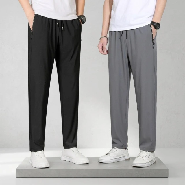 【JP】買一送一 高彈力運動褲L-8XL  快乾休閒長褲 運動長褲 上班長褲 加大尺碼 涼感快乾 2219