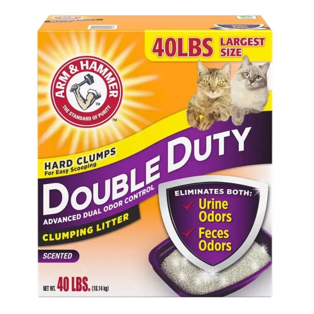 【ARM&HAMMER 鐵鎚】加強除臭貓砂 18.14公斤