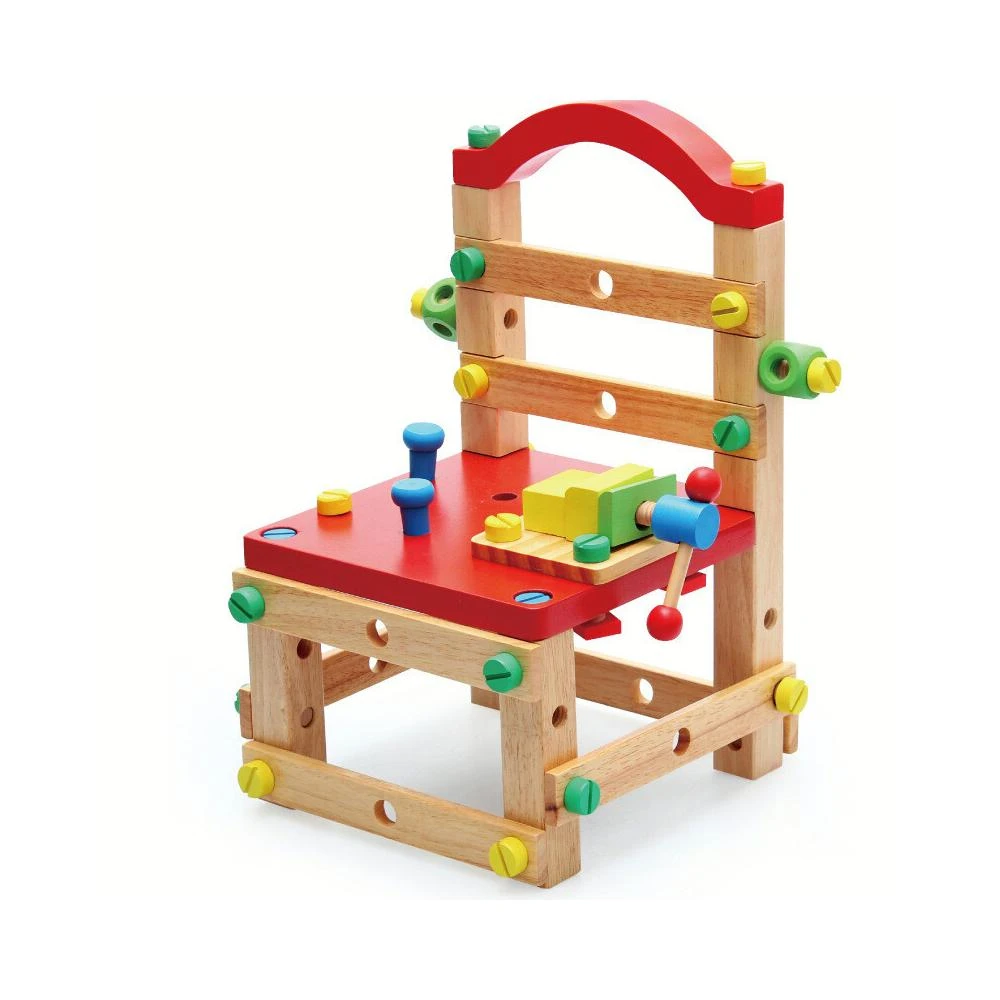 手工幼得樂早教兒童拆裝木製工作拆裝椅工具魯班椅子玩具禮物