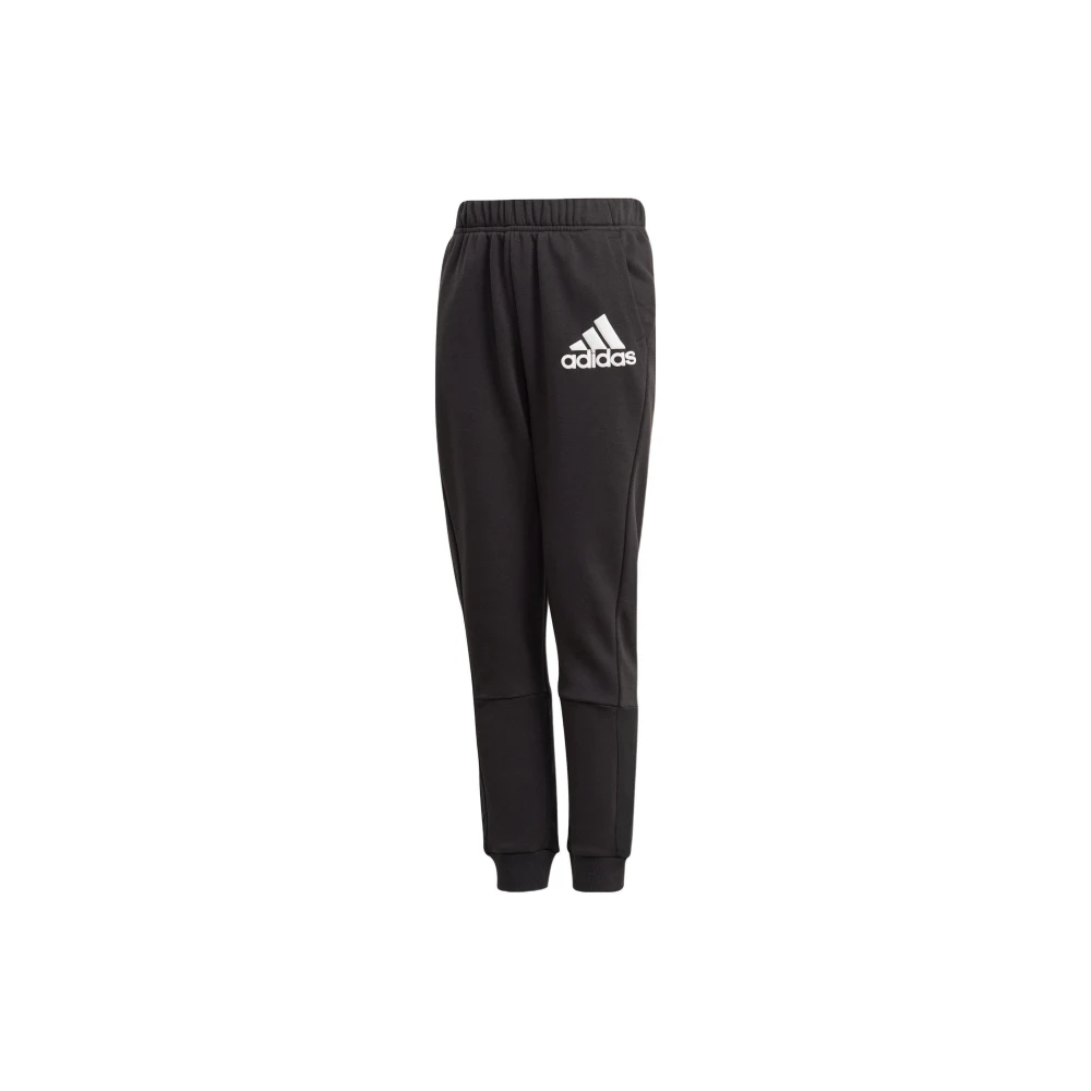 【adidas 愛迪達】GJ6625 adidas針織運動褲 Badge Of Sport 對比色品牌Logo印花直筒兒童款